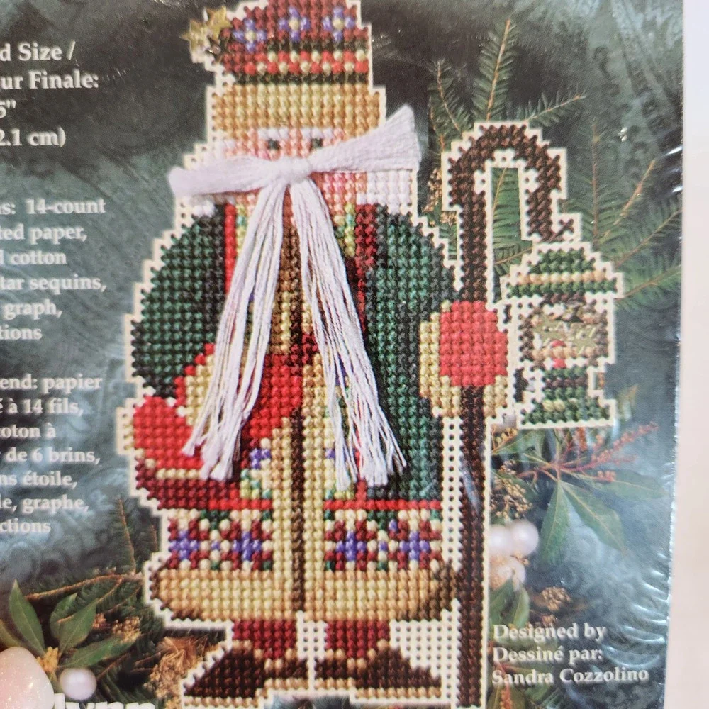 NIP Janlynn Counted Cross Stitch Kit St. Nick Vintage Christmas Ornament‎ 93-329